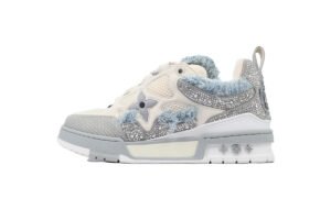 Louis Vuitton skate Horse Hair Gray White Diamond